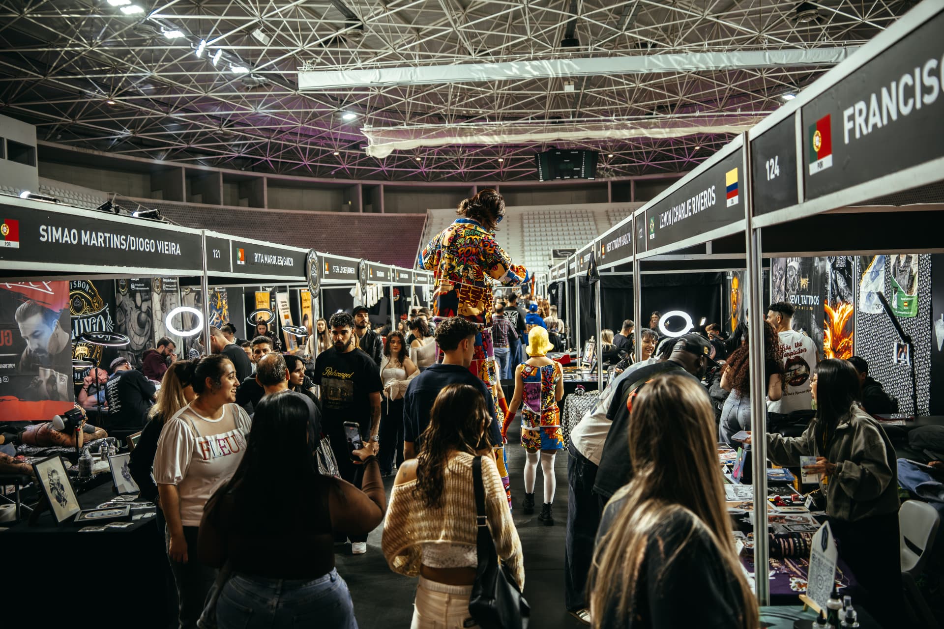 Crowd exploring artist booths